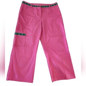 Lilly Pulitzer Hibiscus Pink Golf Putter Capri Pants Size 10